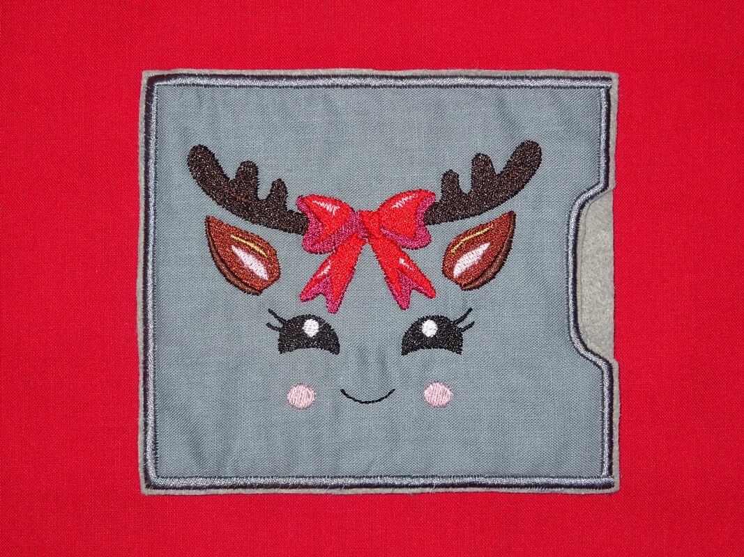 Schokoladen Verpackung Hülle Rentier Gesicht Weihnachten ITH - Embroidery