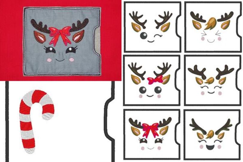 Schokoladen Verpackung Hülle Rentier Gesicht Weihnachten ITH