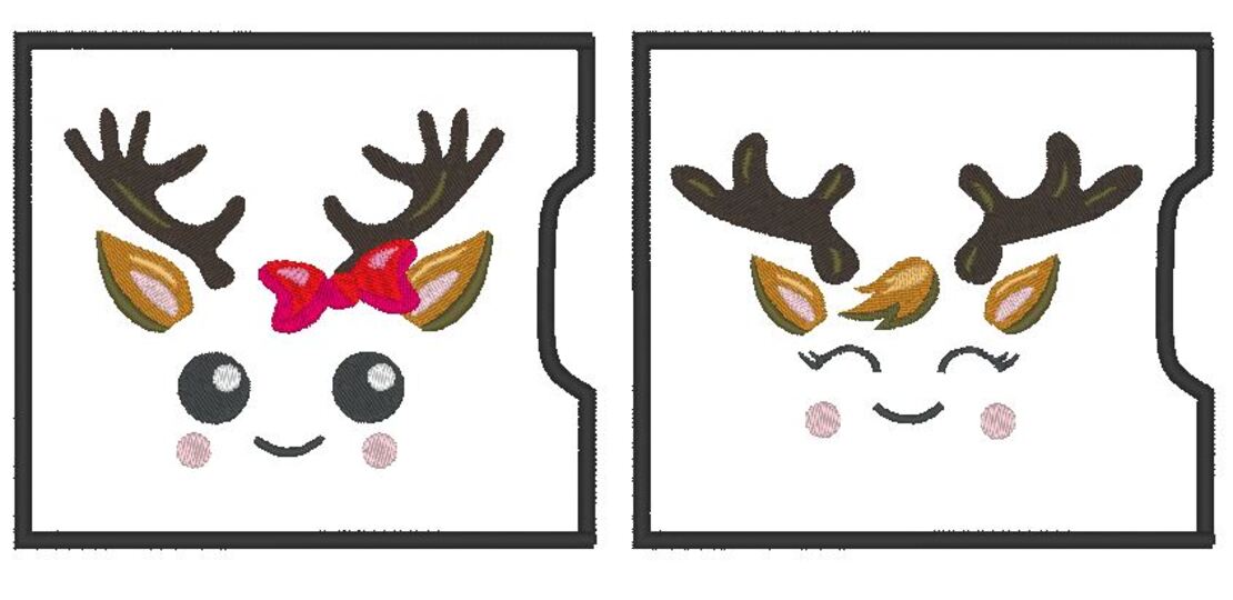 Schokoladen Verpackung Hülle Rentier Gesicht Weihnachten ITH