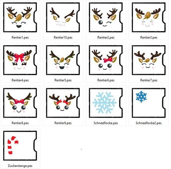 Schokoladen Verpackung Hülle Rentier Gesicht Weihnachten ITH