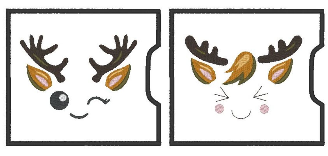 Schokoladen Verpackung Hülle Rentier Gesicht Weihnachten ITH