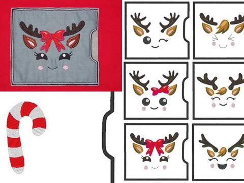 Schokoladen Verpackung Hülle Rentier Gesicht Weihnachten ITH