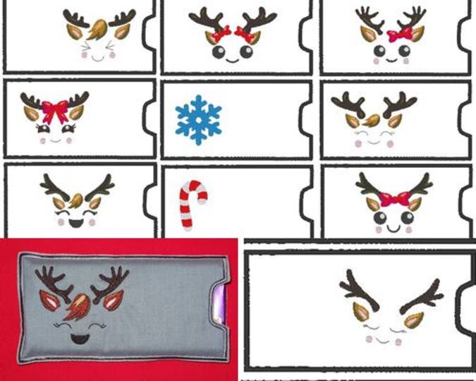 Schokoladen Verpackung Hülle Rentier Gesicht Weihnachten ITH 2