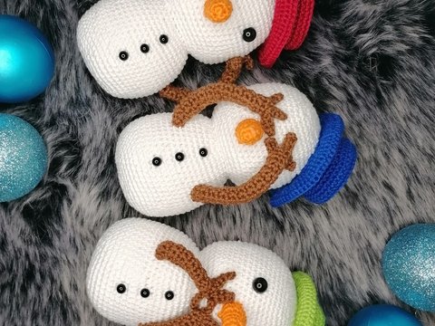 Schneemann Häkelanleitung