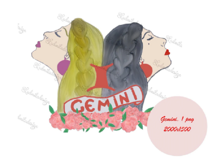 digital image file Zodiac gemini