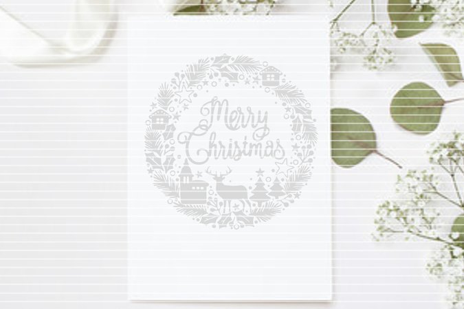 Plotterdatei SVG DXF Kranz Merry Christmas