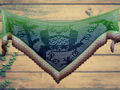 Häkelanleitung Motivtuch "Eule Scarlett"