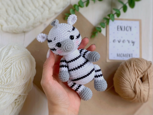 SET of 5 Amigurumi crochet patterns: tiger, lion, zebra, elephant, giraffe