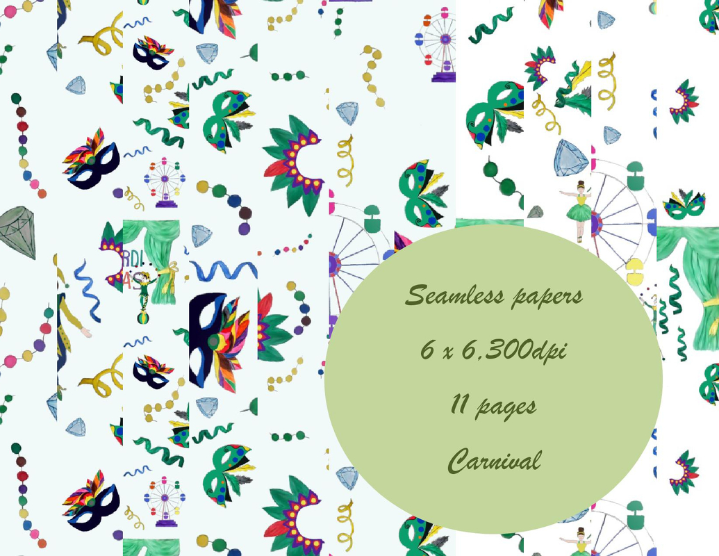 Seamless digital paper carnival