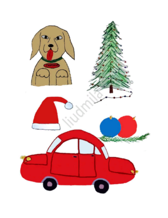 digital image file Christmas dog