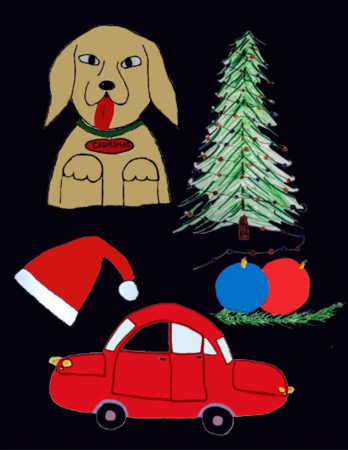 digital image file Christmas dog
