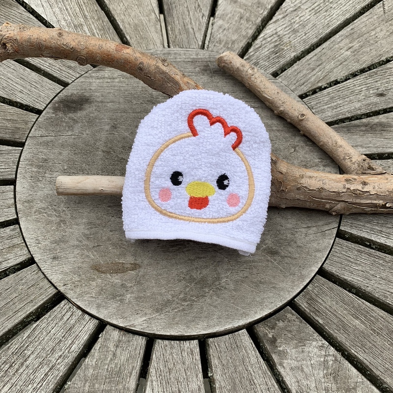 Huhn-Waschlappen Stickdatei  ITH 10x10