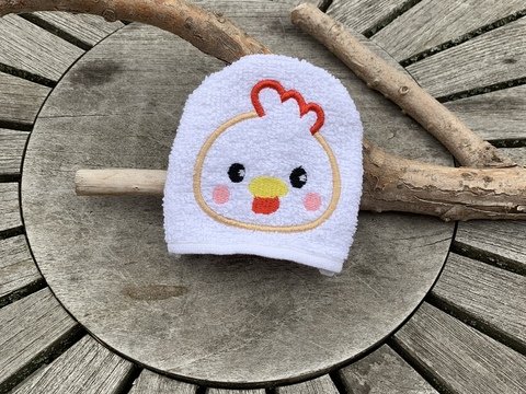 Huhn-Waschlappen Stickdatei  ITH 10x10