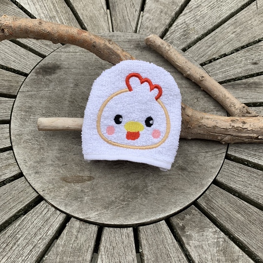 Huhn-Waschlappen Stickdatei  ITH 10x10