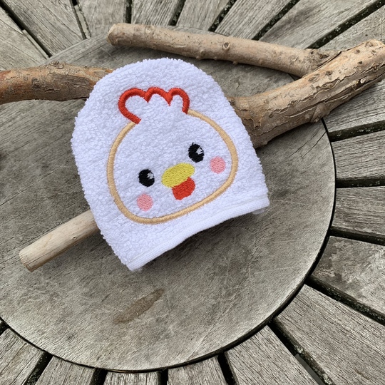 Huhn-Waschlappen Stickdatei  ITH 10x10