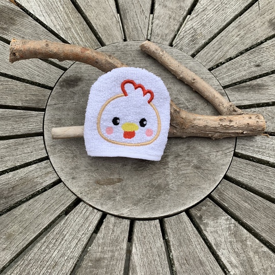 Huhn-Waschlappen Stickdatei  ITH 10x10