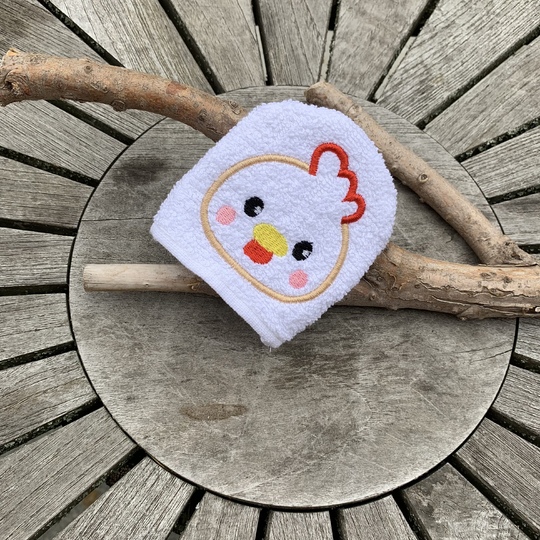 Huhn-Waschlappen Stickdatei  ITH 10x10