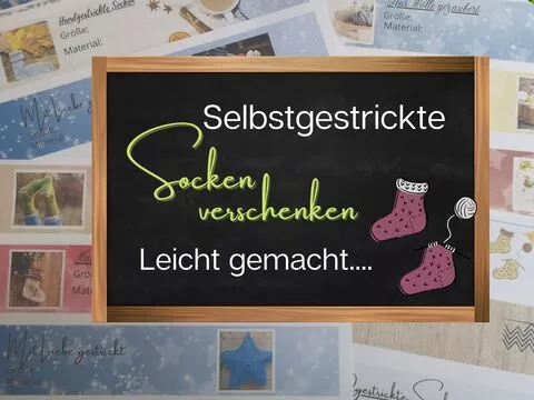 Banderolen Geschenkverpackung für selbstgestrickte Socken