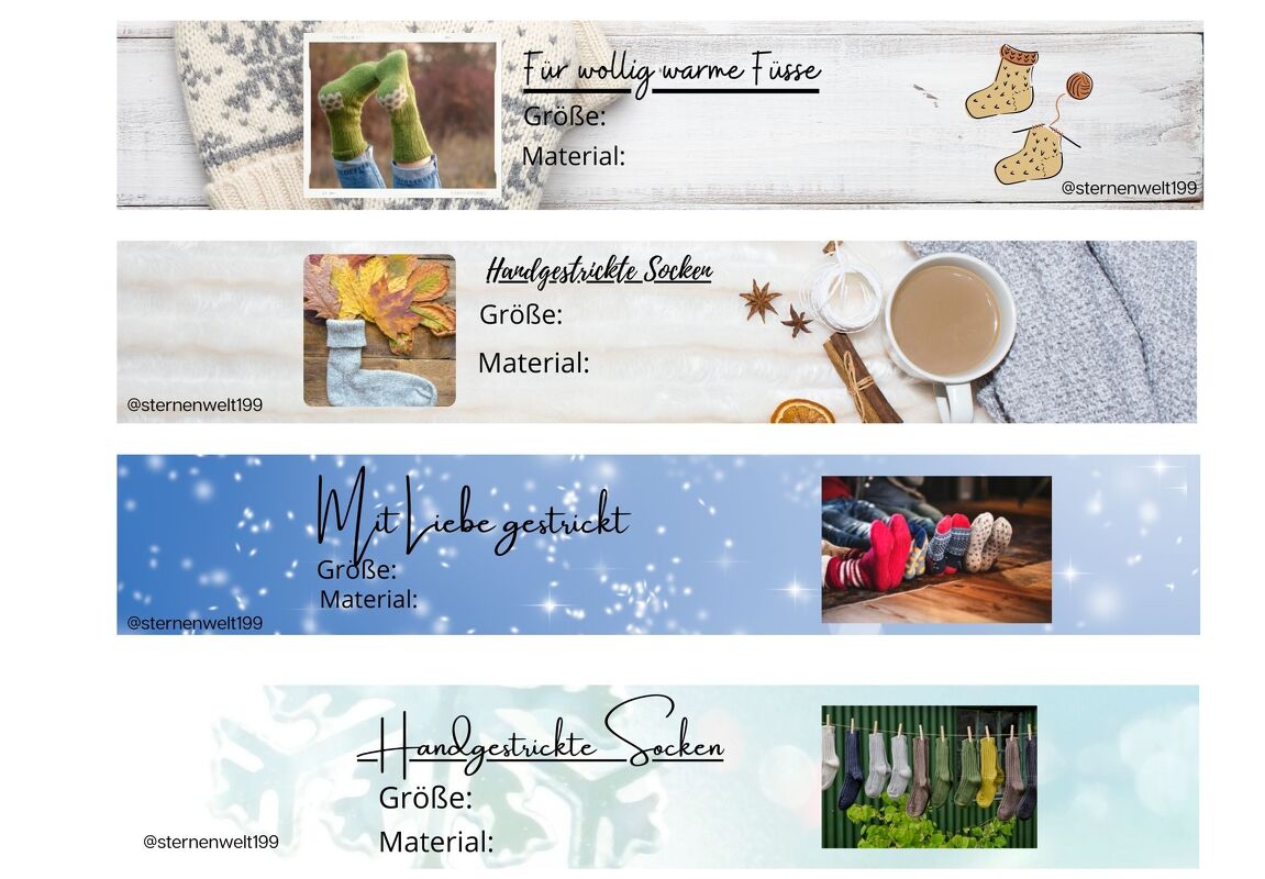 Banderolen Geschenkverpackung für selbstgestrickte Socken