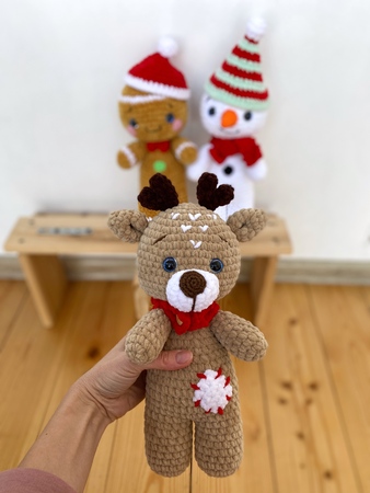 Crochet pattern Deer, Gingerbread and Snowman Christmas bundle