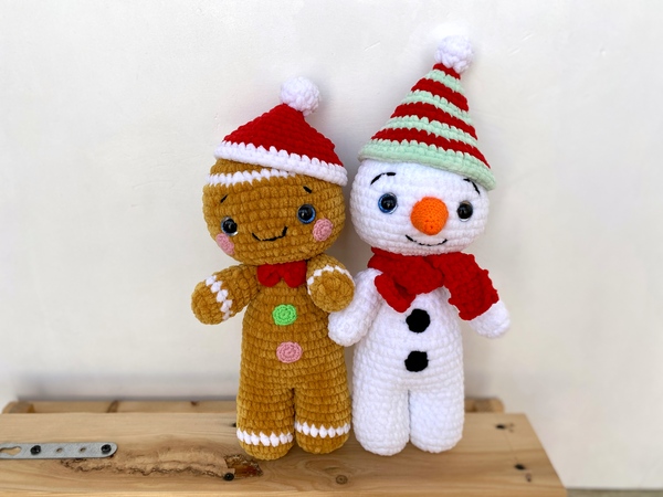 Crochet pattern Deer, Gingerbread and Snowman Christmas bundle