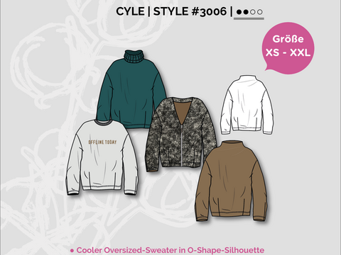 CYLEsweater Schnittmuster und Nähanleitung Gr. XS - XXL