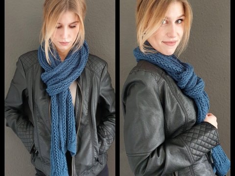 193 Strickanleitung Schal Loch Zopf Romina