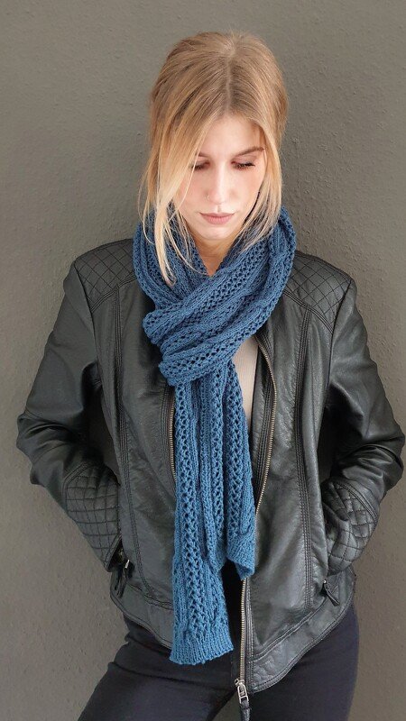 193 Strickanleitung Schal Loch Zopf Romina - Bild 6