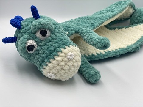 Häkelanleitung - Schnuffeltuch / Schmusetuch Dino