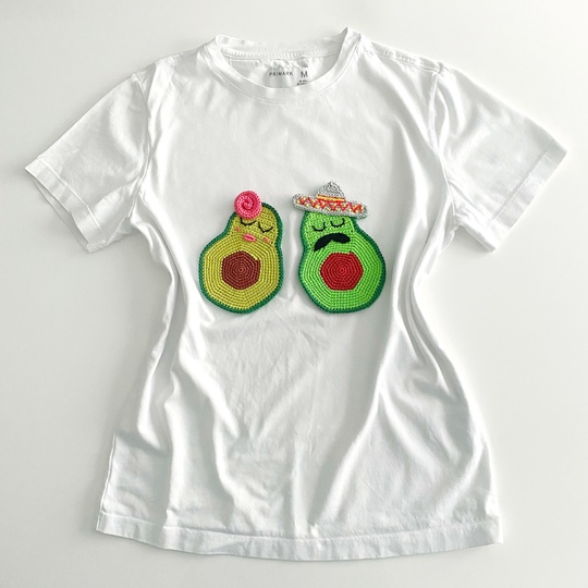 Häkelapplikation/ Tassenuntersetzer AVOCADO