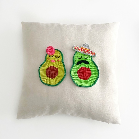 Häkelapplikation/ Tassenuntersetzer AVOCADO