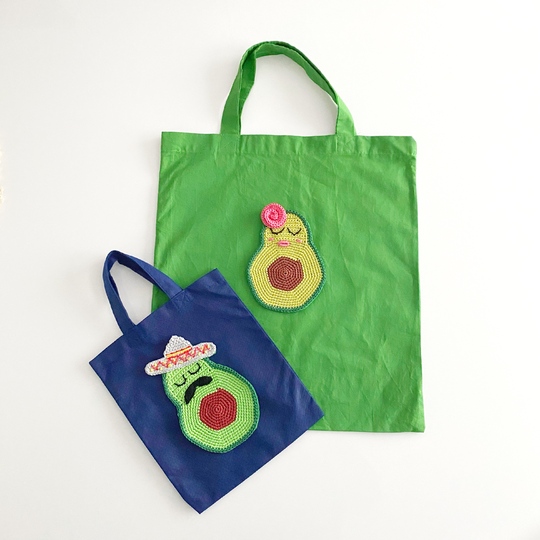 Häkelapplikation/ Tassenuntersetzer AVOCADO