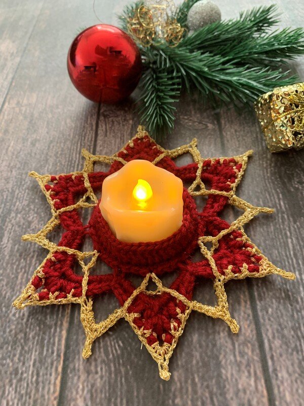 Crochet Pattern - Tea Light Christmas Star - Image 13