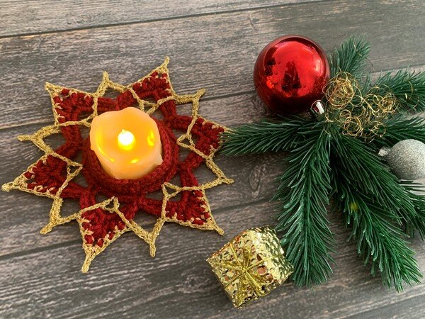 Crochet Pattern - Tea Light Christmas Star