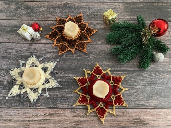 Crochet Pattern - Tea Light Christmas Star