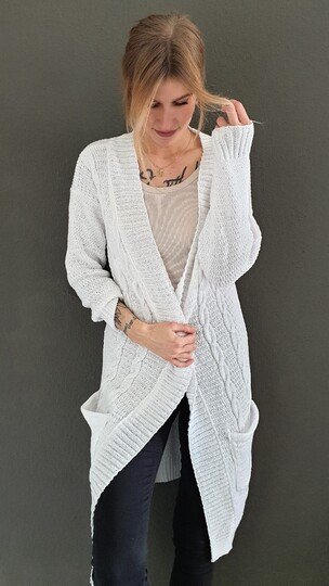 194 Strickanleitung Strickjacke Cardigan Long Enja