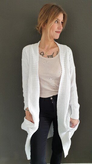 194 Strickanleitung Strickjacke Cardigan Long Enja