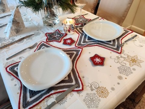 Sternen Set häkeln - Deckchen und Deko