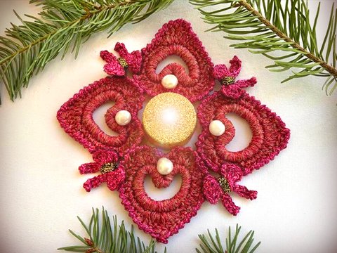 Teelichhalter /Anhänger  mit Herz&Schleife