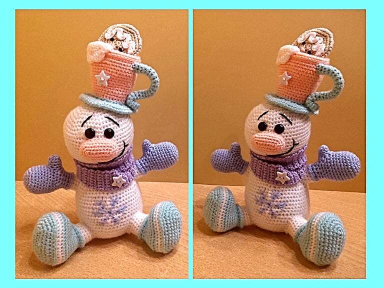 Häkelanleitung / Amigurumi / Frostolin der Schneemann