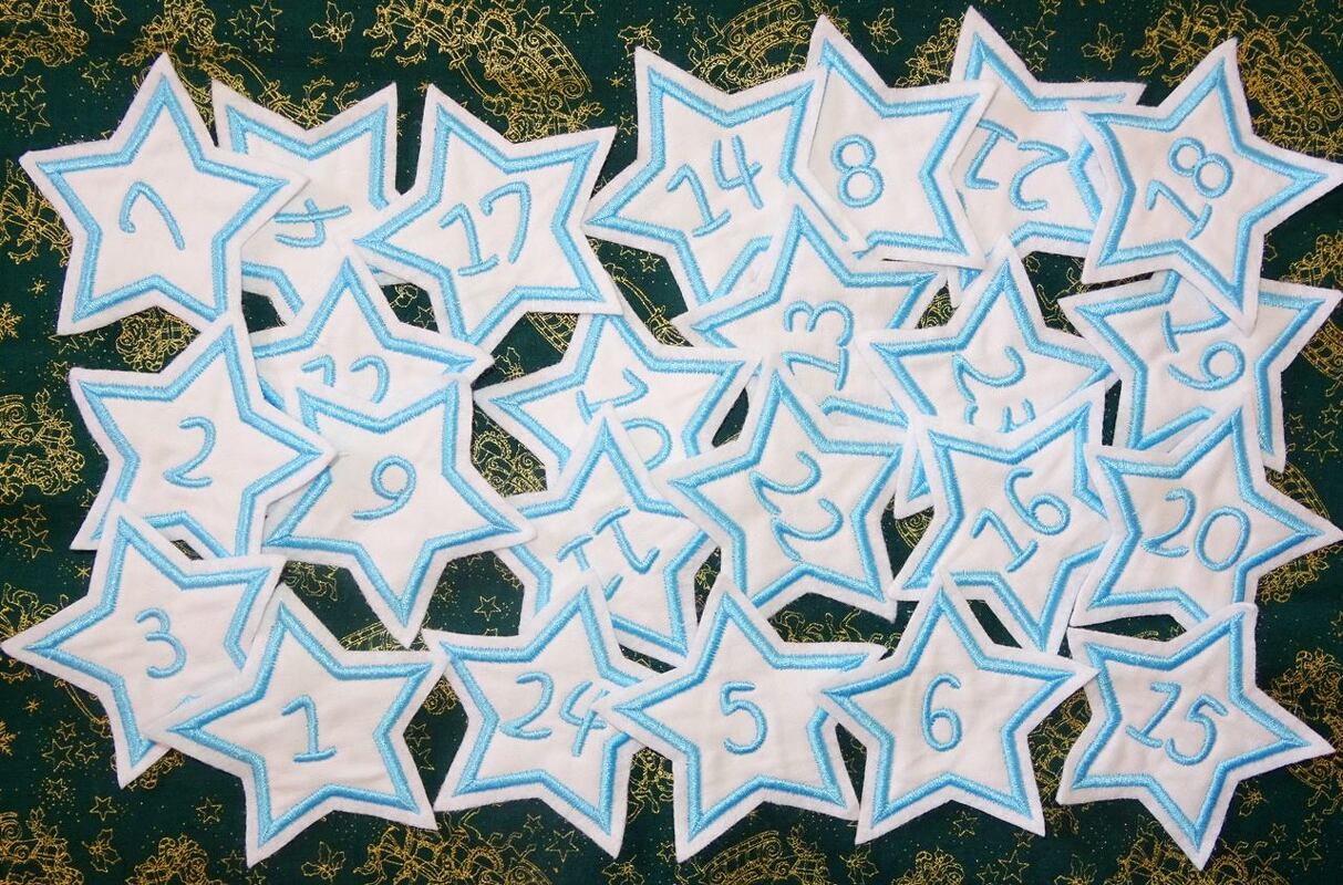 Adventskalender Sterne mit Öse Stickdatei Weihnachten - Bild 5