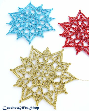 Set Crochet Pattern Snowflakes