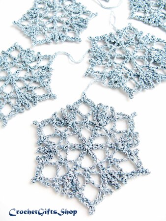 Set Crochet Pattern Snowflakes