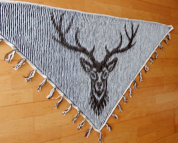 Dreieckstuch Hirsch Illusionsstricken