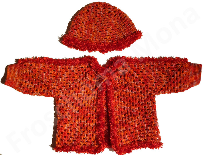 Ausfahrgarnitur „Franzi“ Mütze und Jacke Baby-Set mit Hexagon Jacke häkeln