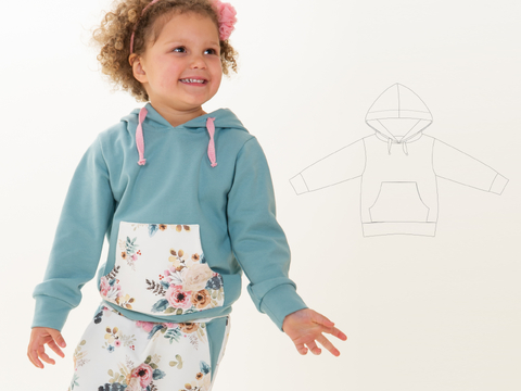 Kids Hoodie FLY – Hood & Shawl Collar Sewing Pattern 12m-11y