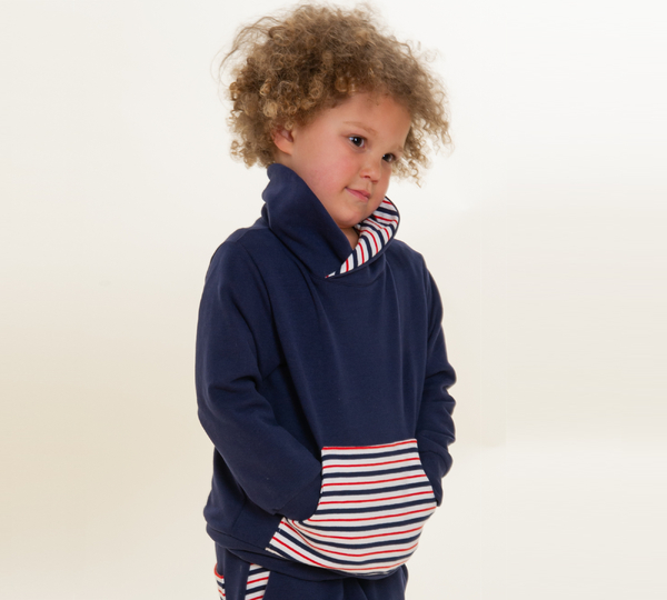Kinderhoodie FLY – Kapuze Schalkragen Datei 80/86–140/146