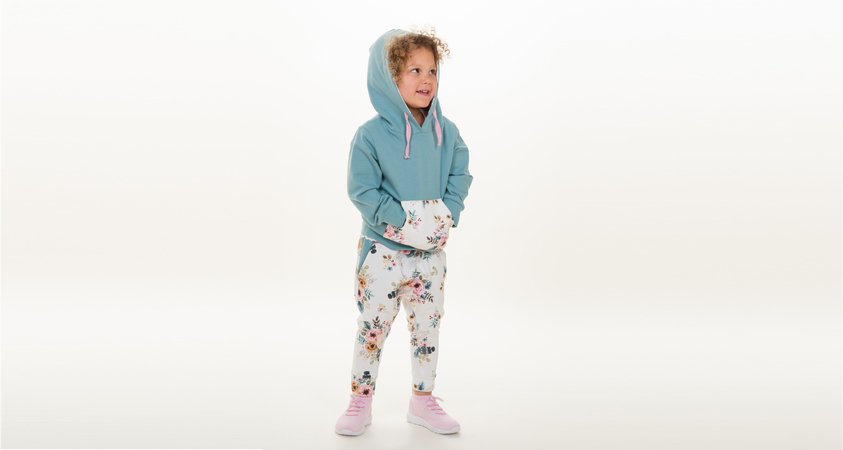 Schnittmuster Sweatshirt Hoodie für Mädchen + Junge mit Kapuze FLY