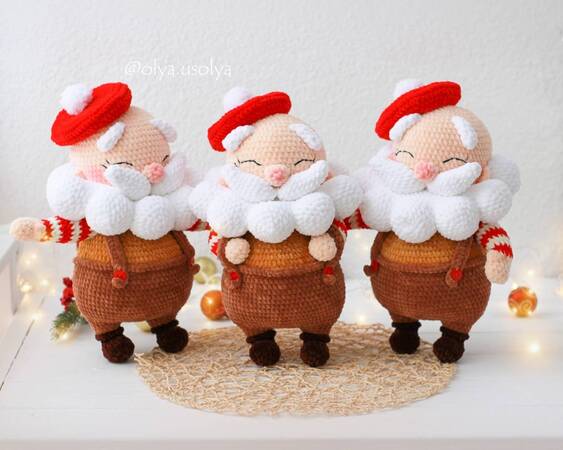 2 in 1 Santa Claus and Mrs.Claus Amigurumi Crochet Pattern