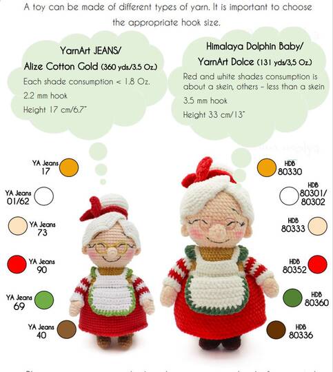 Bundle 2 PDF: Santa Claus and Mrs.Claus Amigurumi Crochet Pattern